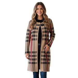 Kasper Longline Sweater Light Academia Lagenlook Duster Coat‎ Women XS Office